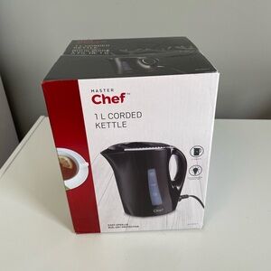 BRAND NEW! Master Chef 1L Corded Kettle in Black